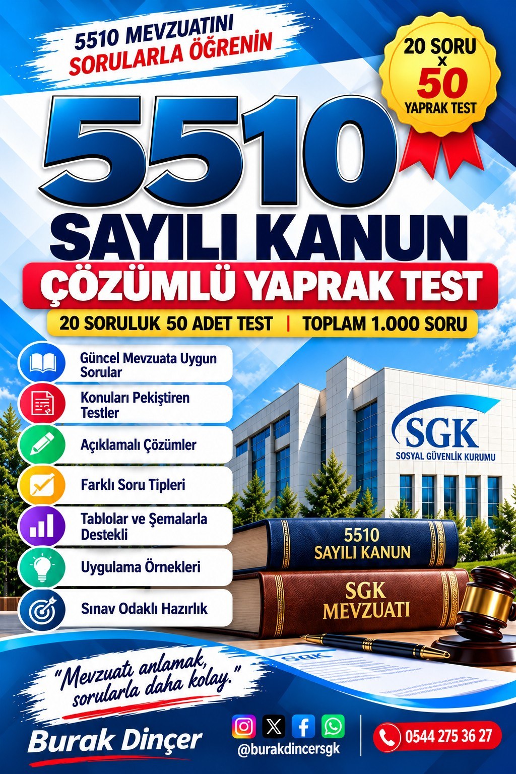 5510 Sayılı Kanun Çözümlü Yaprak Test kapağı